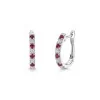 18ct White Gold Round Brilliant Ruby and Diamond Hoop Earrings 0.60ct
