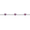 9ct White Gold Diamond 0.54ct and Ruby 1.10ct Bracelet