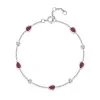 18ct White Gold Pear Cut Ruby 1.35ct and Diamond Bezel Set Bracelet
