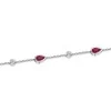 18ct White Gold Pear Cut Ruby 1.35ct and Diamond Bezel Set Bracelet