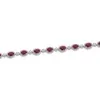 18ct White Gold Oval Cut Ruby 1.90ct and Diamond Halo Cluster Bracelet