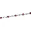 18ct White Gold Oval Cut Ruby and Diamond Halo Cluster Bracelet