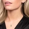 9ct White Gold Oval Cut Emerald 0.08ct Diamond Halo Pendant