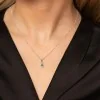 9ct White Gold Diamond 0.12ct and Emerald Halo Pendant
