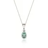 9ct Yellow Gold Diamond and 0.04ct Emerald Pendant