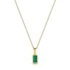9ct Yellow Gold Emerald Cut 0.25ct Emerald Solitaire Pendant