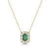 18ct Yellow Gold Octagonal Emerald with Diamond Cluster Halo 1.15ct Necklet