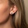 9ct White Gold Oval Cut 0.70ct Emerald Diamond Halo Stud Earrings