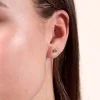 9ct Yellow Gold Emerald Rub Over Earrings