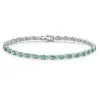 9ct White Gold Emerald Mixed Cut 0.15ct Diamond Bracelet