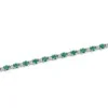 9ct White Gold Emerald Mixed Cut 0.15ct Diamond Bracelet