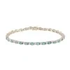 9ct Yellow Gold Round Brilliant Cut Emerald and Diamond Bracelet