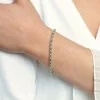 9ct Yellow Gold Round Brilliant Cut Emerald and Diamond Bracelet