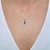18ct White Gold 0.85ct Pear Cut Tanzanite and Diamond Pendant