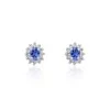 9ct White Gold 0.10ct Diamond and Tanzanite Halo Earrings