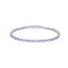 9ct White Gold Brilliant Cut Tanzanite and Diamond 0.26ct Bracelet