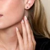 9ct Yellow Gold Amethyst Rub Over Stud Earrings