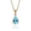 9ct Yellow Gold 0.95ct Pear Cut Blue Topaz Pendant