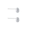 9ct White Gold Diamond 0.17ct and Aquamarine Halo Earrings