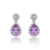 18ct white gold 2.50ct pink sapphire and diamond 0.78ct halo drop earrings