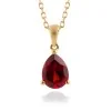 9ct Yellow Gold 0.95ct Pear Cut Garnet Pendant