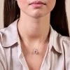 18ct White Gold Diamond 0.14ct and Morganite 1.73ct Halo Pendant