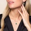 18ct White Gold Mixed Cut Tsavorite and Diamond 1.77ct Drop Flower Pendant