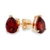 9ct Yellow Gold Pear Cut Garnet 1.90ct Stud Earrings