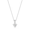 9ct White Gold 6mm Round Cubic Zirconia Drop Pendant