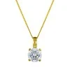 9ct Yellow Gold Cubic Zirconia Solitaire Pendant