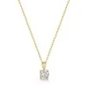 9ct Yellow Gold 4mm Round Cubic Zirconia Pendant Necklace
