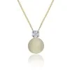 9ct Yellow Gold Cubic Zirconia Disc Pendant