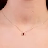 9ct Yellow Gold Red Cubic Zirconia Pendant