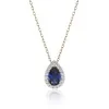 9ct Yellow Gold Blue Cubic Zirconia Pendant