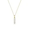 9ct Yellow Gold Three Stone Cubic Zirconia Drop Pendant