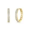9ct Yellow Gold Cubic Zirconia Huggy Hoop Earrings