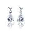 9ct White Gold Brilliant and Pear Cut Cubic Zirconia Drop Earrings
