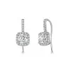 9ct White Gold Cubic Zirconia Cushion Cut Halo Drop Earrings