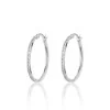9ct White Gold Cubic Zirconia Hoop Earrings