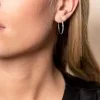 9ct White Gold Cubic Zirconia Hoop Earrings