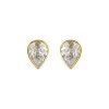 9ct Yellow Gold Pear Cut Cubic Zirconia Stud Earrings