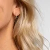 9ct Yellow Gold Pavé Set Cubic Zirconia Hoop Earrings