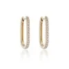 9ct Yellow Gold Pavé Set Cubic Zirconia Hoop Earrings