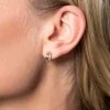 9ct Yellow Gold Cubic Zirconia Band Earrings