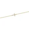 9ct Yellow Gold Cubic Zirconia Cross Bracelet