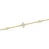 9ct Yellow Gold Cubic Zirconia Staggered Flower Bracelet