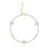 9ct Yellow Gold Cubic Zirconia Staggered Flower Bracelet