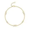 9ct Yellow Gold Cubic Zirconia Staggered Infinity Link Bracelet
