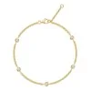9ct Yellow Gold Cubic Zirconia Staggered Rub Over Bracelet