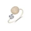 9ct Yellow Gold Cubic Zirconia Textured Disc Ring